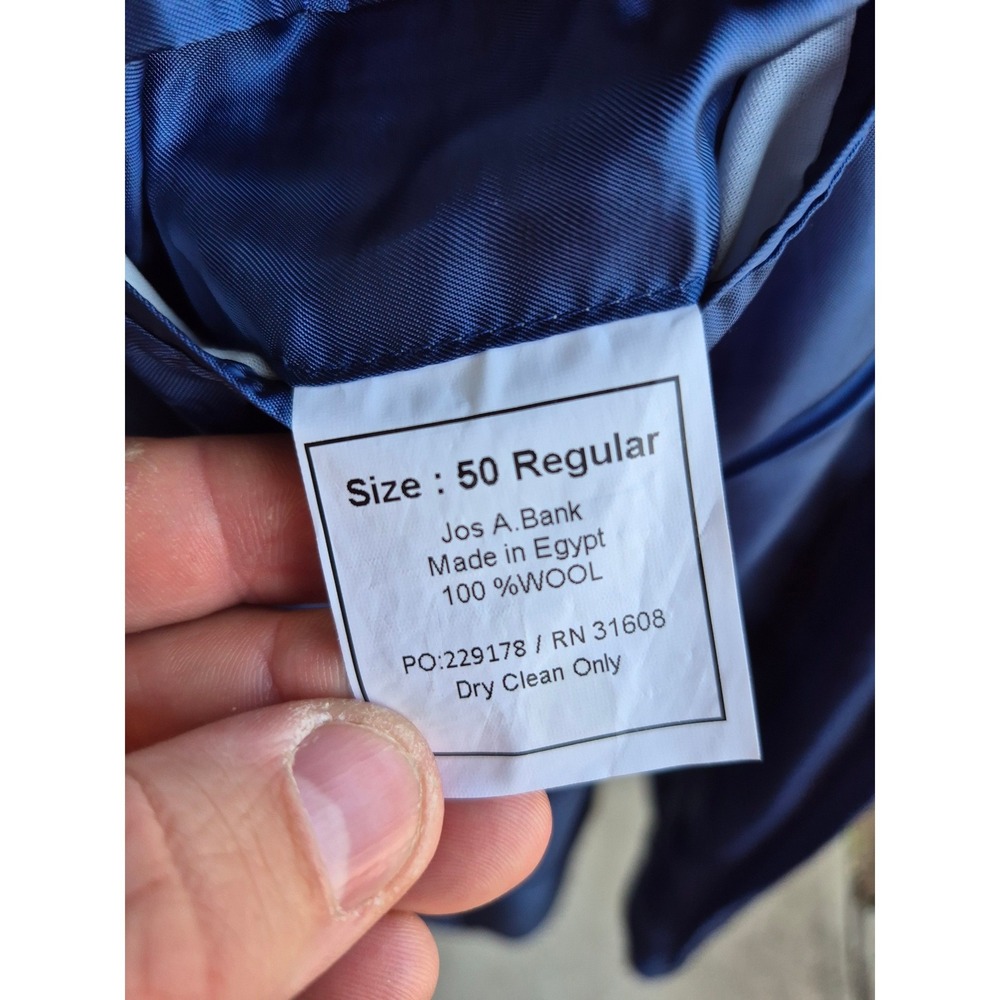 Jos A Bank Signature Collection Recent Blue Wool Plaid Sport‎ Coat Blazer Sz 50R - Picture 7 of 9